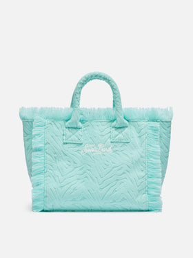 Colette Sponge water green zebra embossed terry handbag