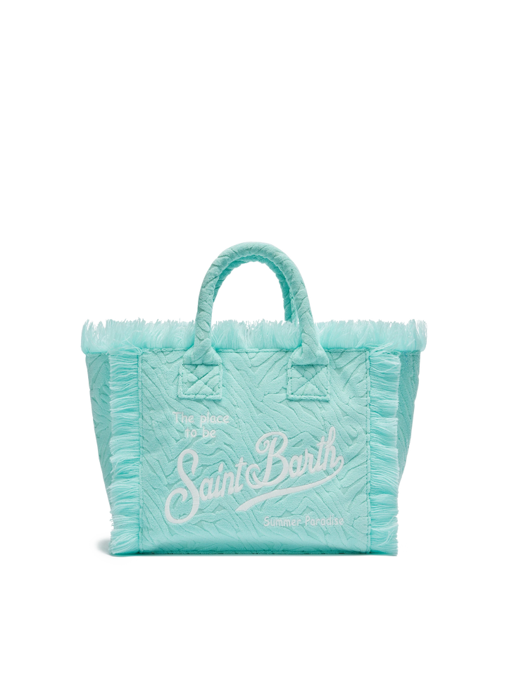 Colette Sponge – Frottee-Handtasche mit Zebraprägung in Wassergrün