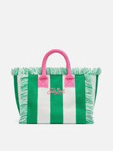 Colette Sponge green striped terry handbag