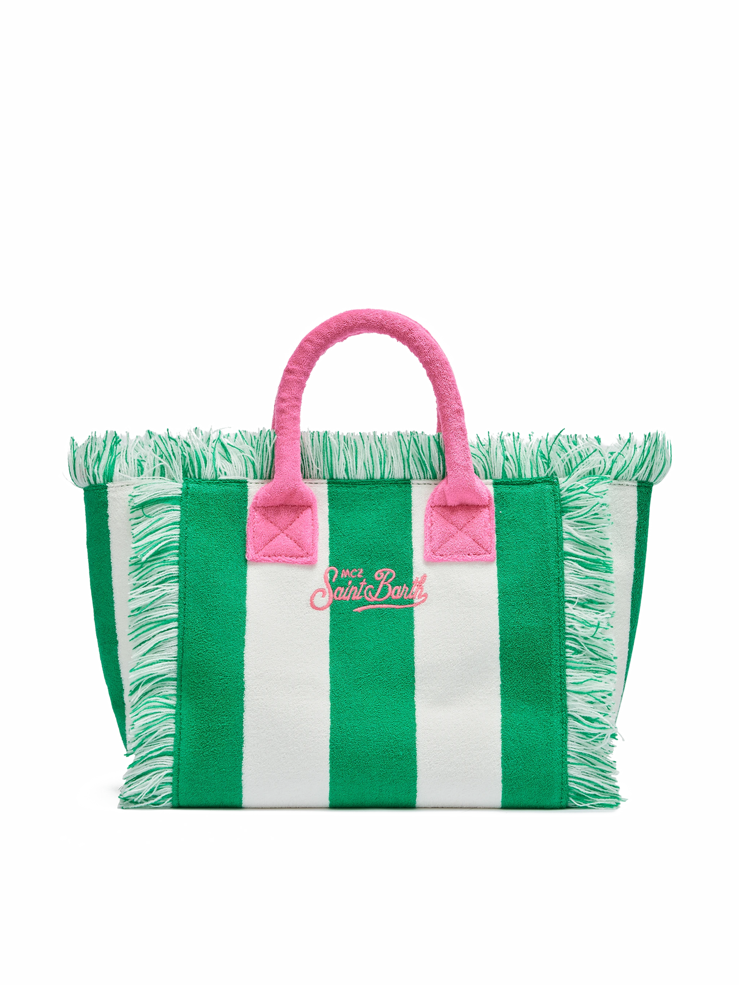 Colette Sponge green striped terry handbag