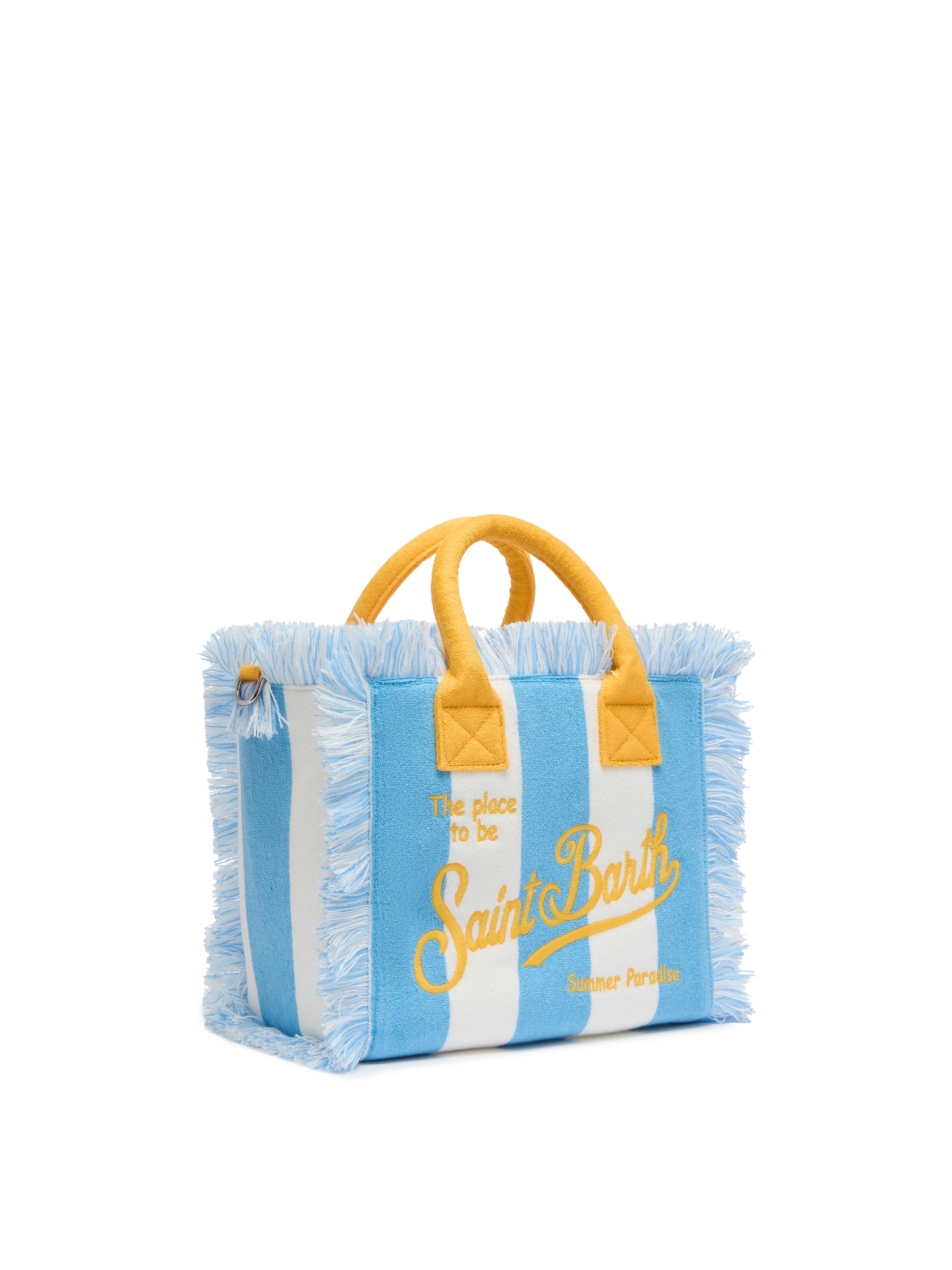 Colette Sponge light blue striped terry handbag - MC2 Saint Barth