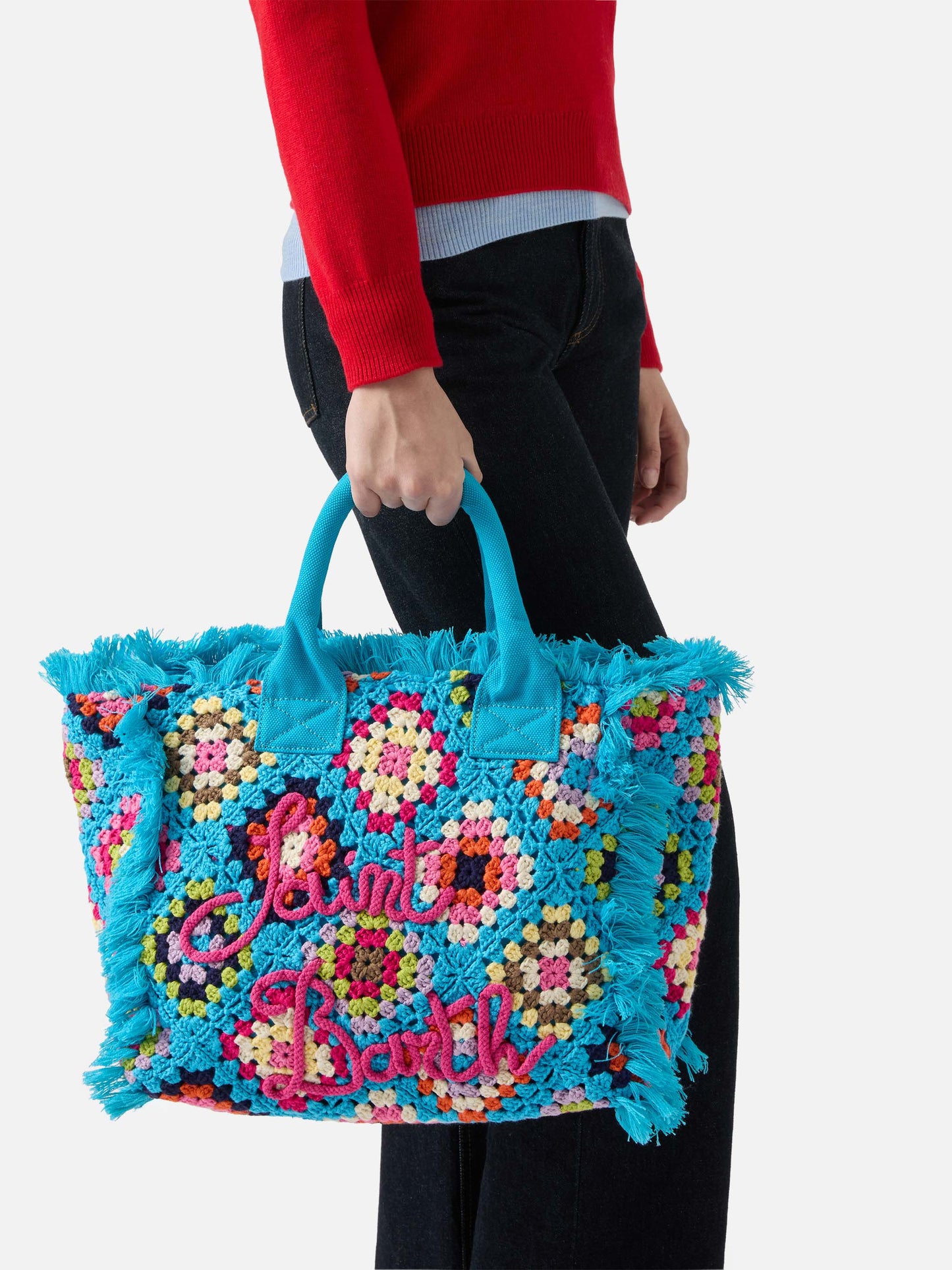 Colette türkisfarbene Häkelhandtasche