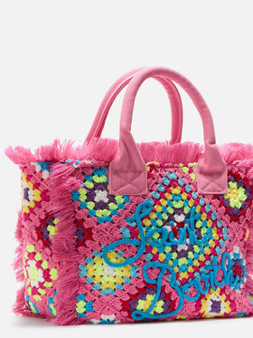 Colette rosa Häkelhandtasche
