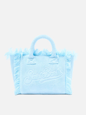 Hellblaue Colette Tasche in Unifarbe mit Frottee-Effekt 