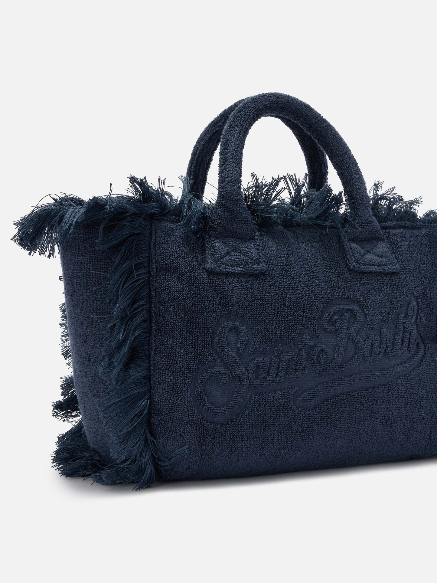 Blue solid color terry effect Colette bag