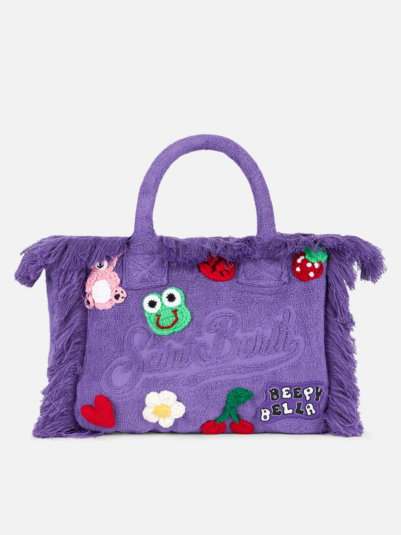 Colette purple terry multipatch soft handbag | BEEPY BELLA SPECIAL EDITION