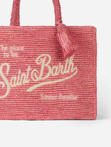 Borsa Colette in rafia rosa con ricami