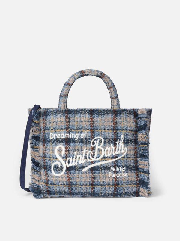 Colette wooly handbag with check pattern