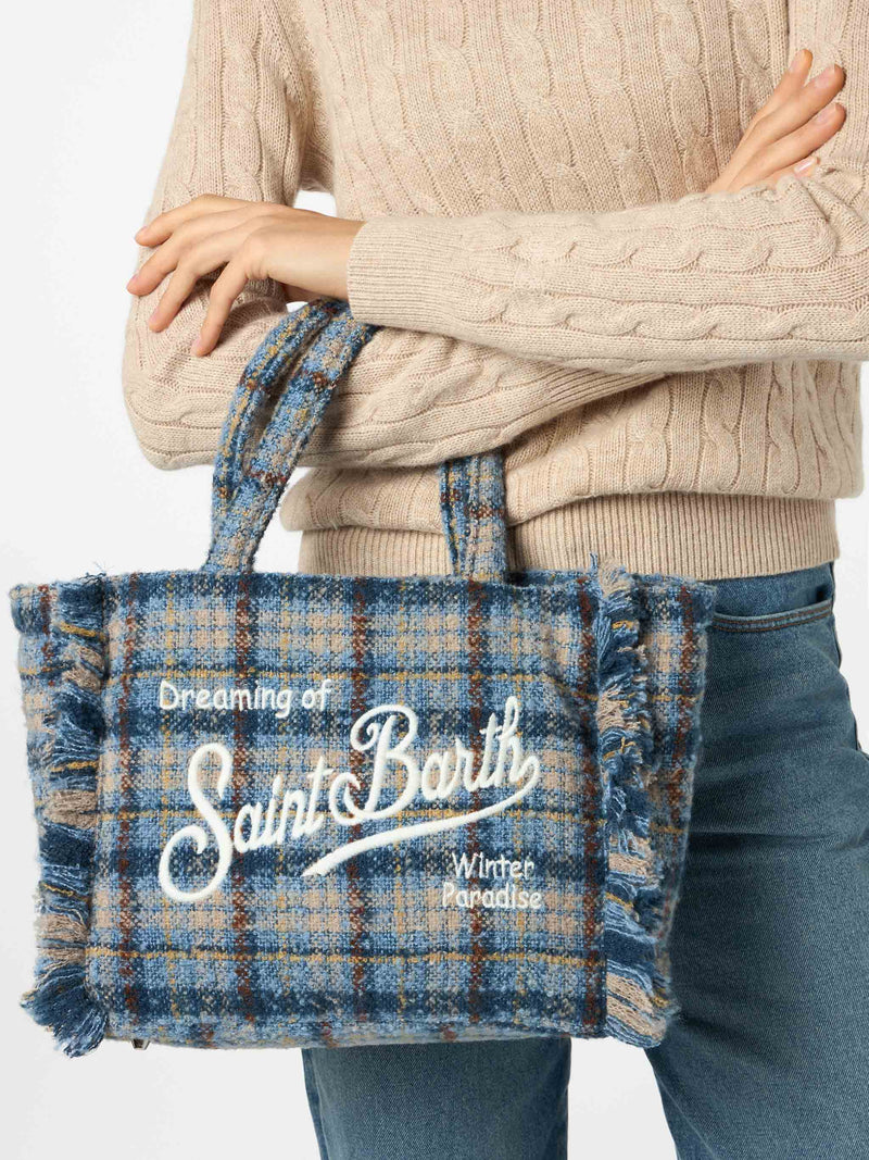 Colette wooly handbag with check pattern