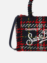 Borsa a mano Colette in lana con maxi motivo tartan