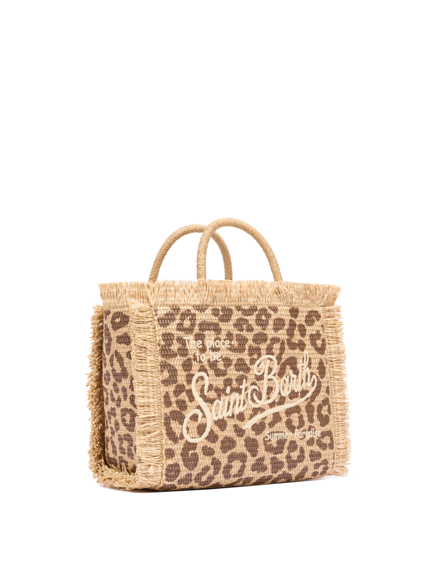 Borsa Colette effetto paglia con stampa animalier