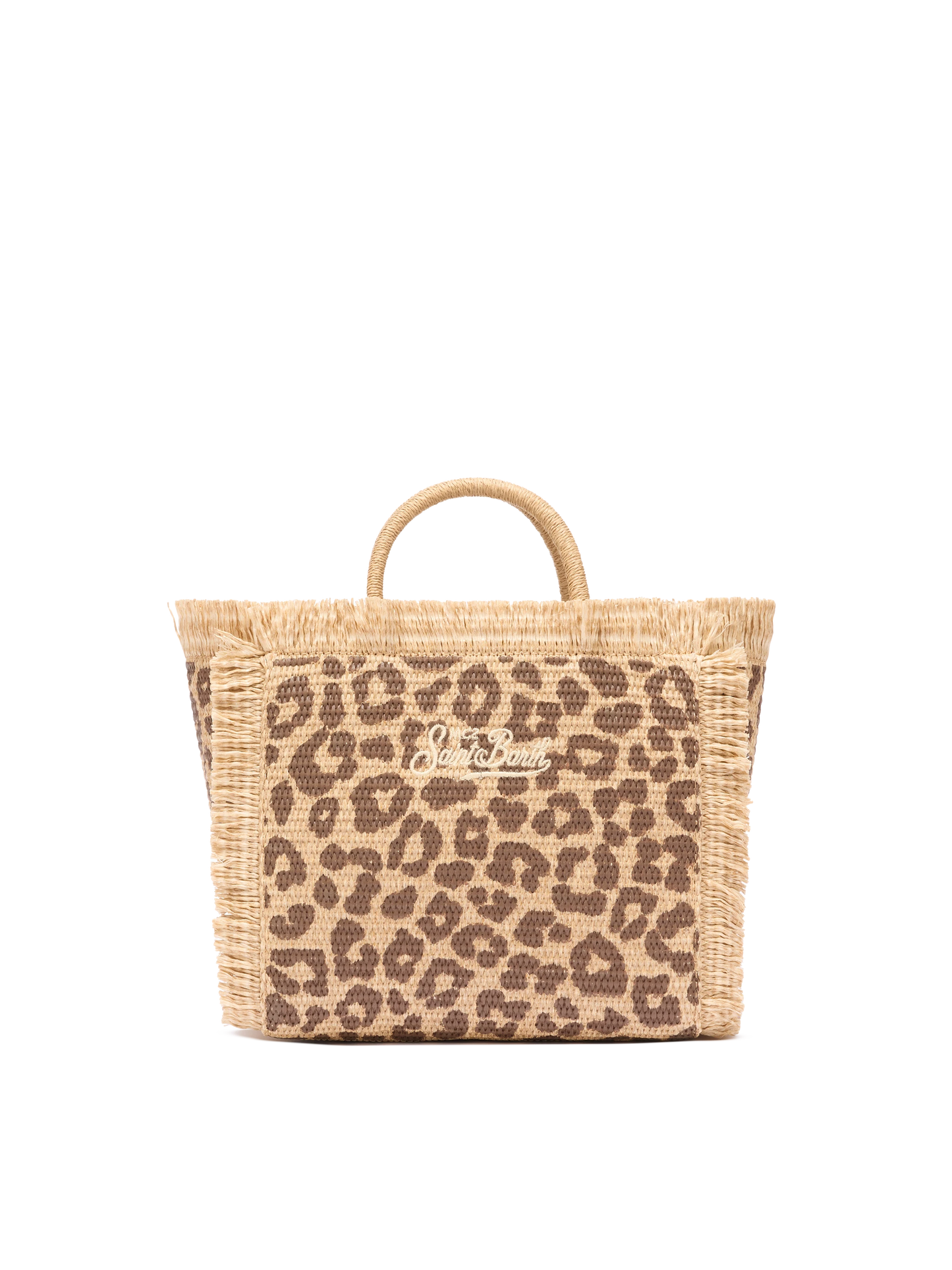 Borsa Colette effetto paglia con stampa animalier
