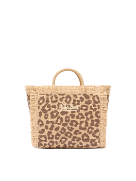 Borsa Colette effetto paglia con stampa animalier