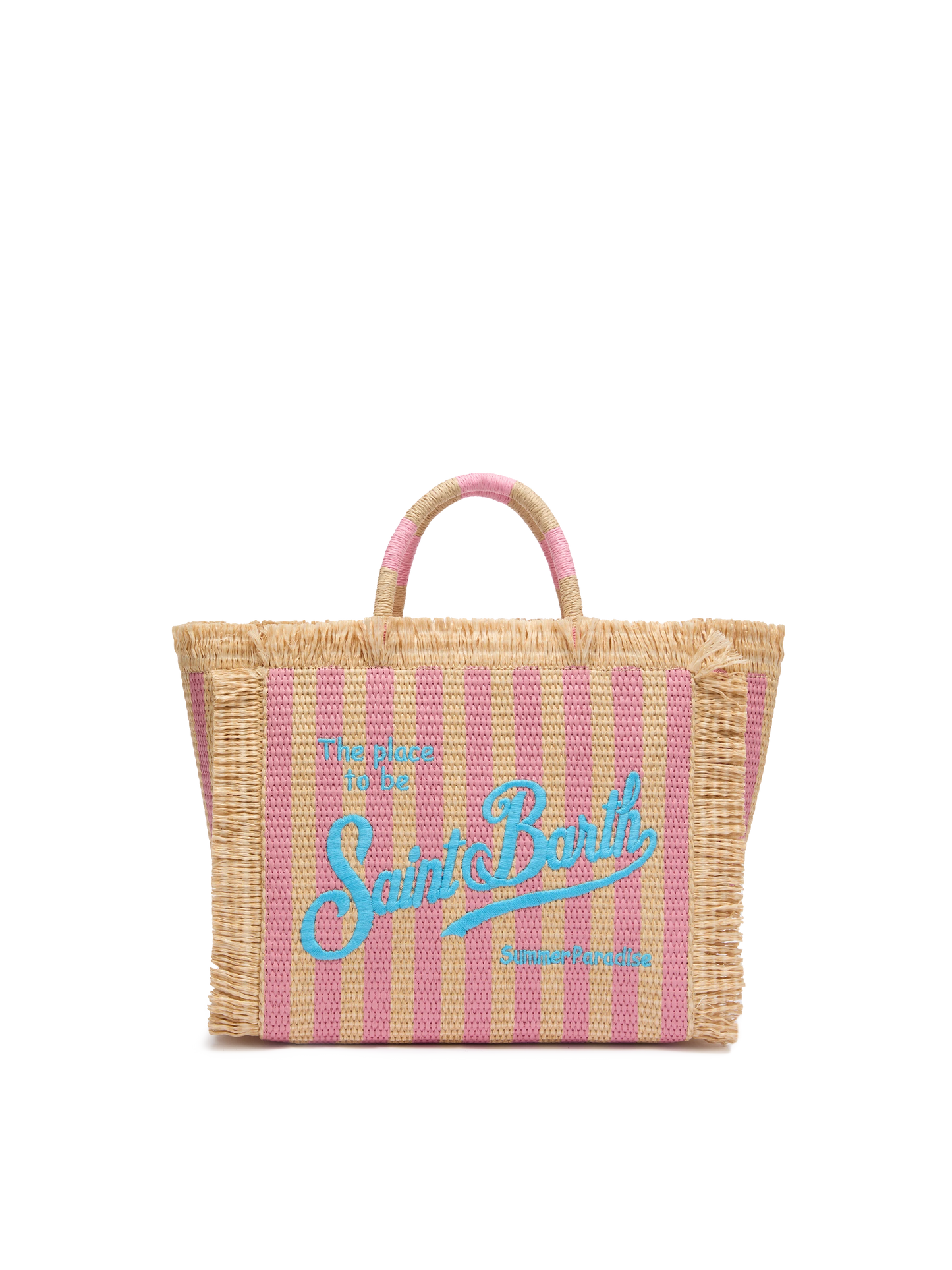 Colette Straw effect handbag with striped print