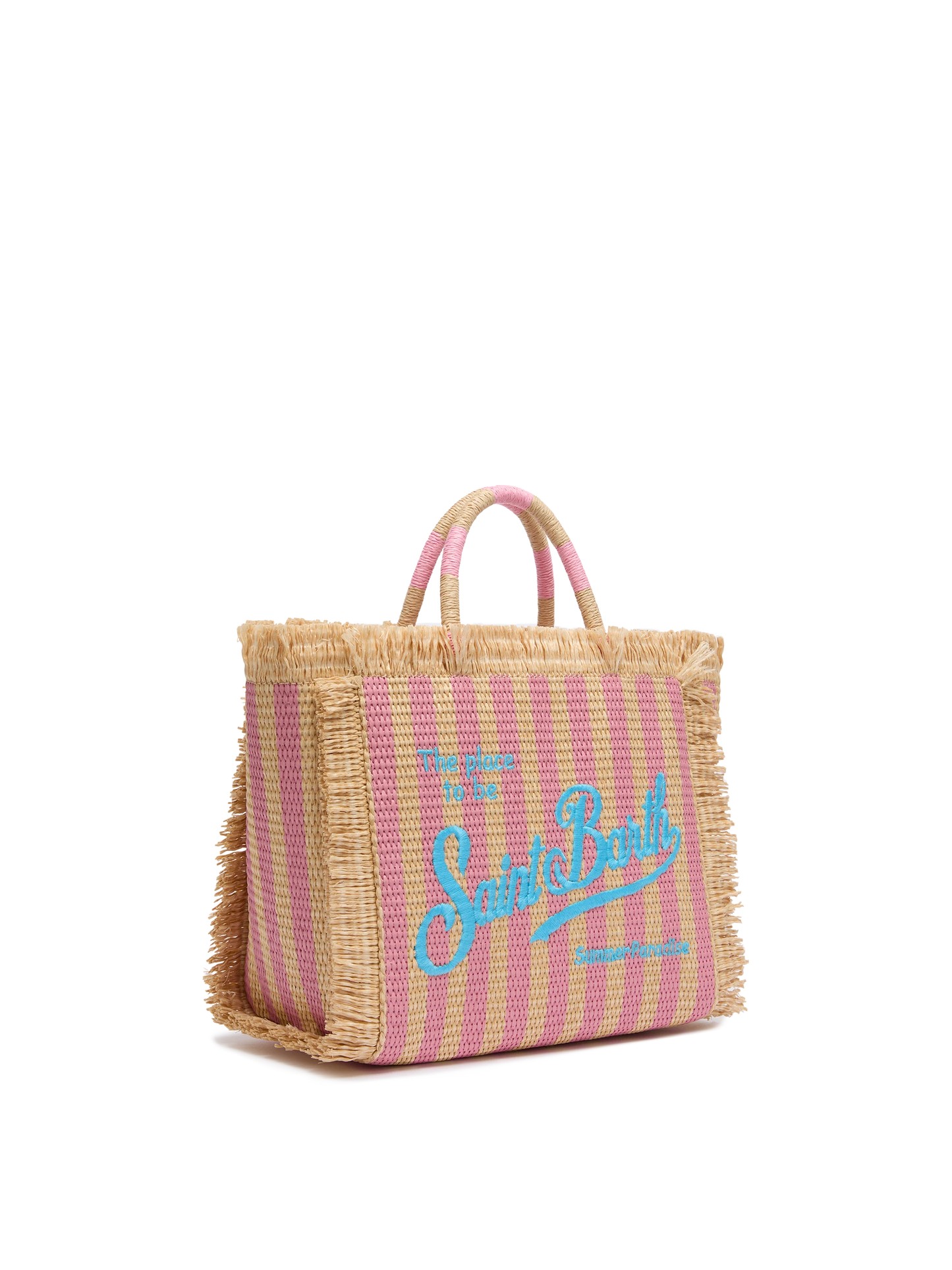 Colette Straw effect handbag with striped print