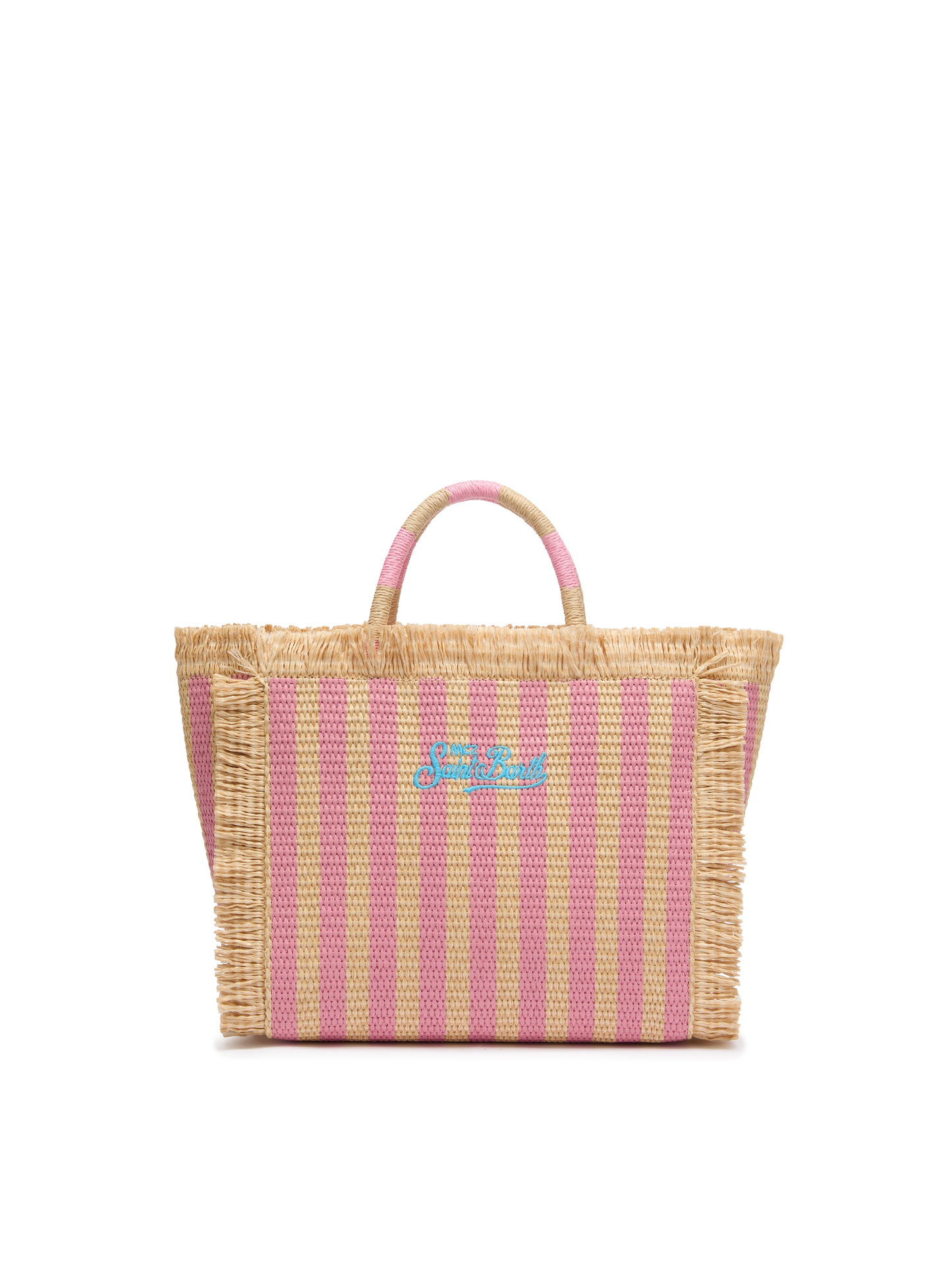 Colette Straw effect handbag with striped print