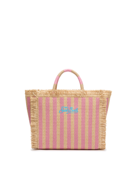 Colette Straw effect handbag with striped print