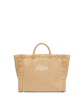 Colette Straw effect handbag with emboidered small logo