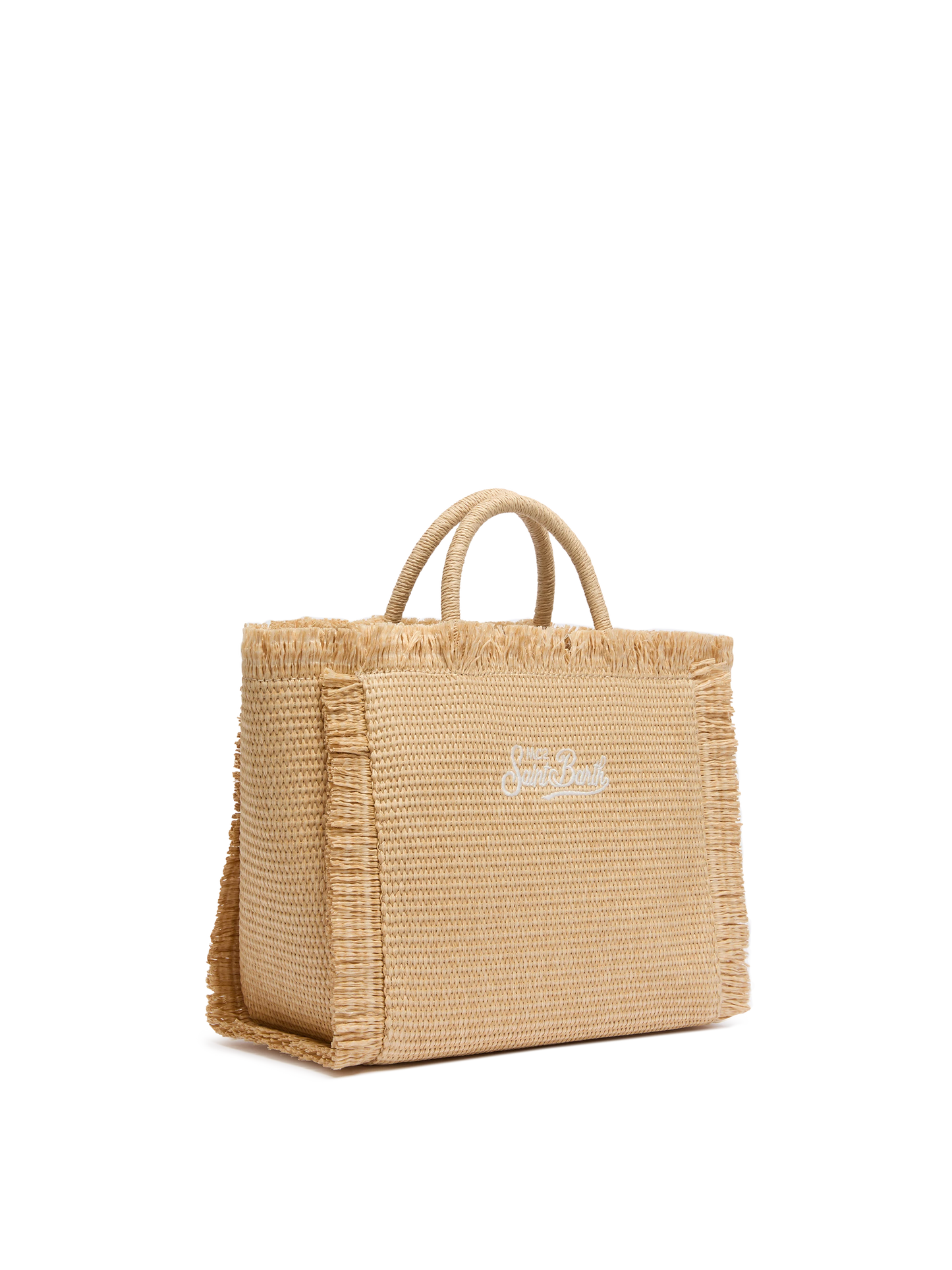 Colette Straw effect handbag with emboidered small logo