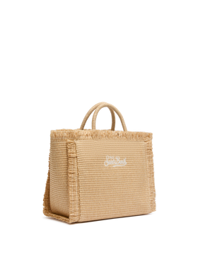 Colette Straw effect handbag with emboidered small logo
