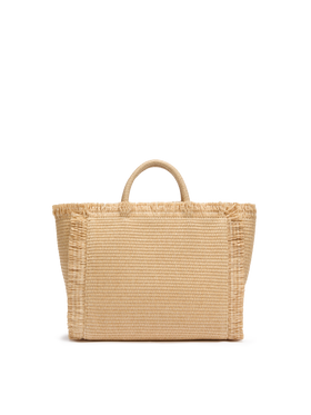 Colette Straw effect handbag with emboidered small logo