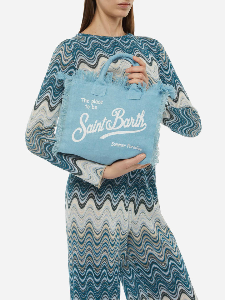 Colette linen light blue handbag - MC2 Saint Barth