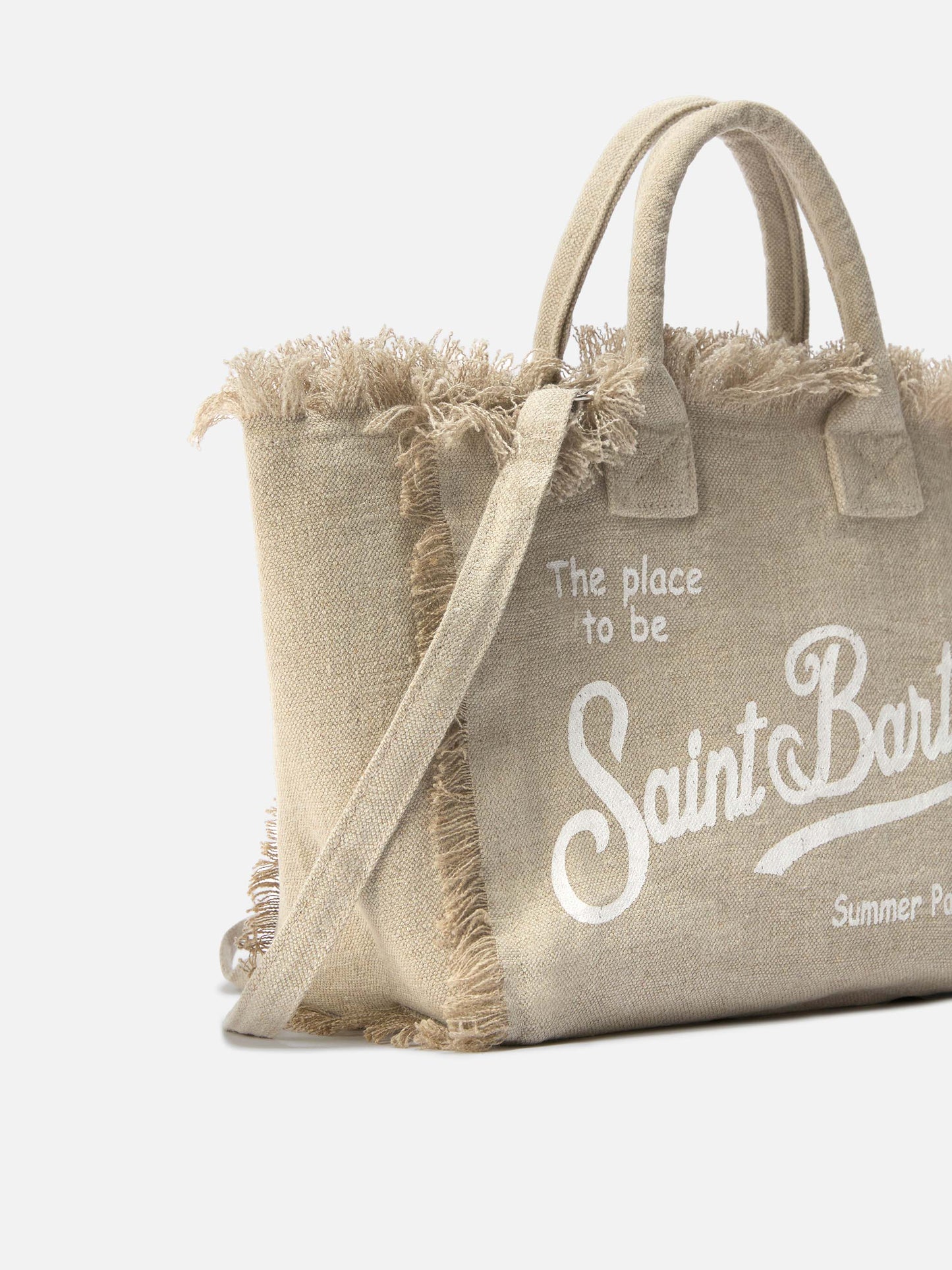 Beige solid color linen Colette bag