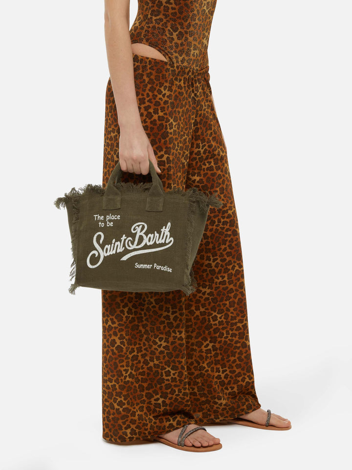 Colette linen military green handbag - MC2 Saint Barth