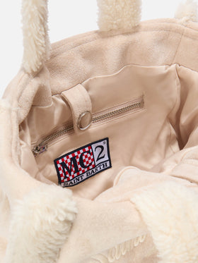 Borsa a mano  Colette Shearling  faux suede ghiaccio con dettagli in shearling