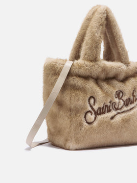Colette Soft Handbag in beige faux fur
