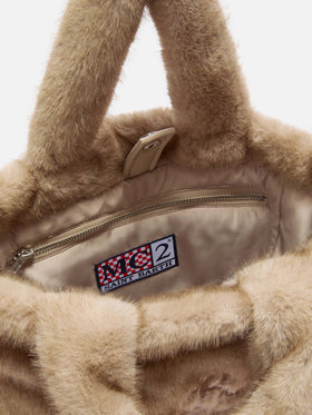 Colette Soft Handbag in beige faux fur