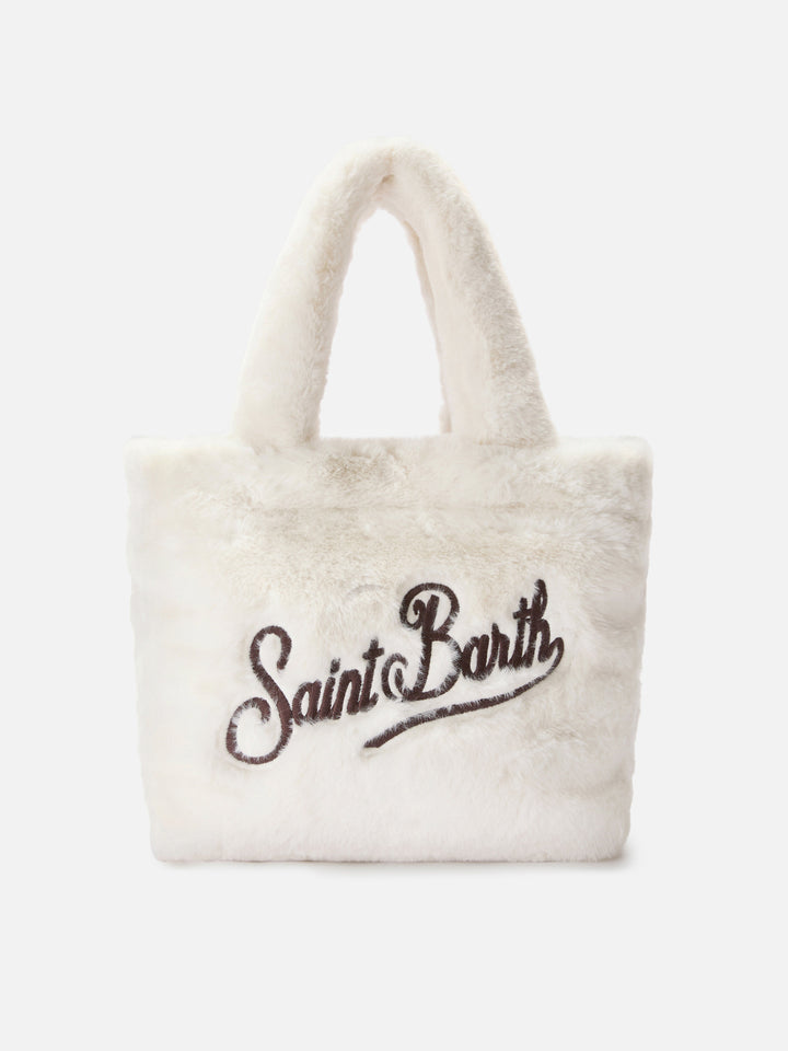 Borsa a mano Colette Soft in faux fur bianco