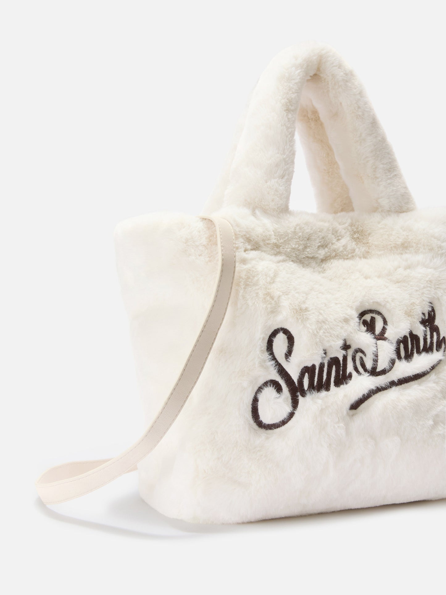 Borsa a mano Colette Soft in faux fur bianco