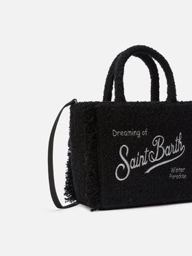 Borsa a mano Colette Tweed in misto lana nera