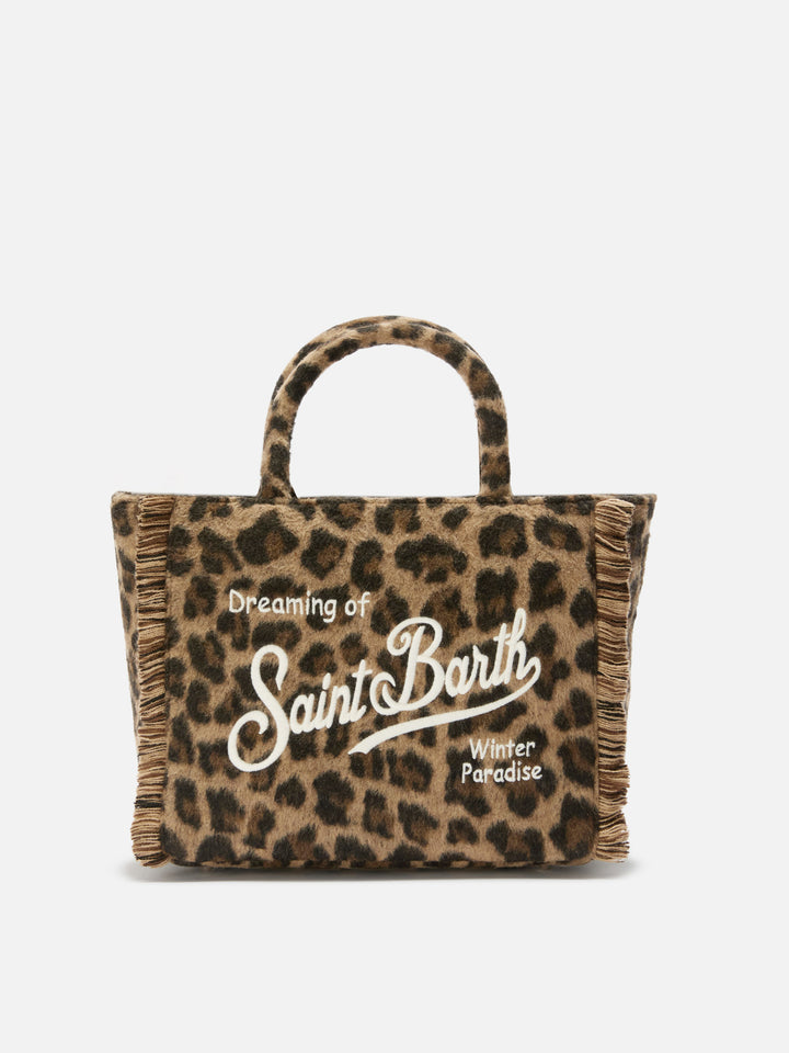Colette Felt Handbag in leopard-print wool blend