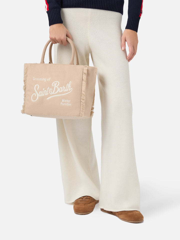 Colette Felt Handbag in beige wool blend