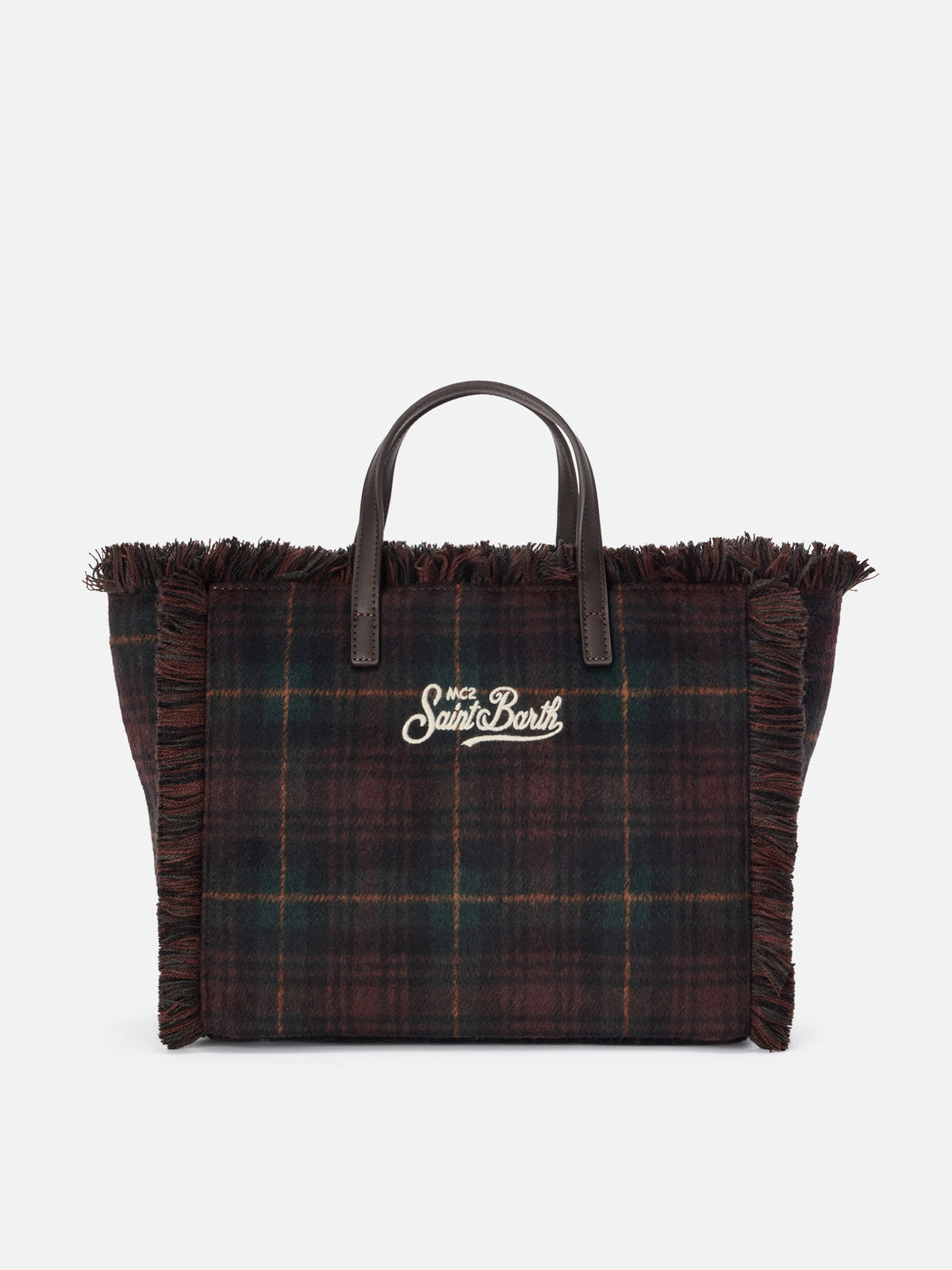 Colette wool bag with tartan pattern