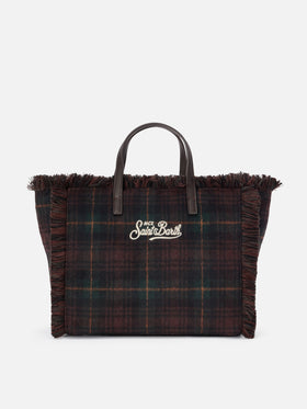 Colette wool bag with tartan pattern