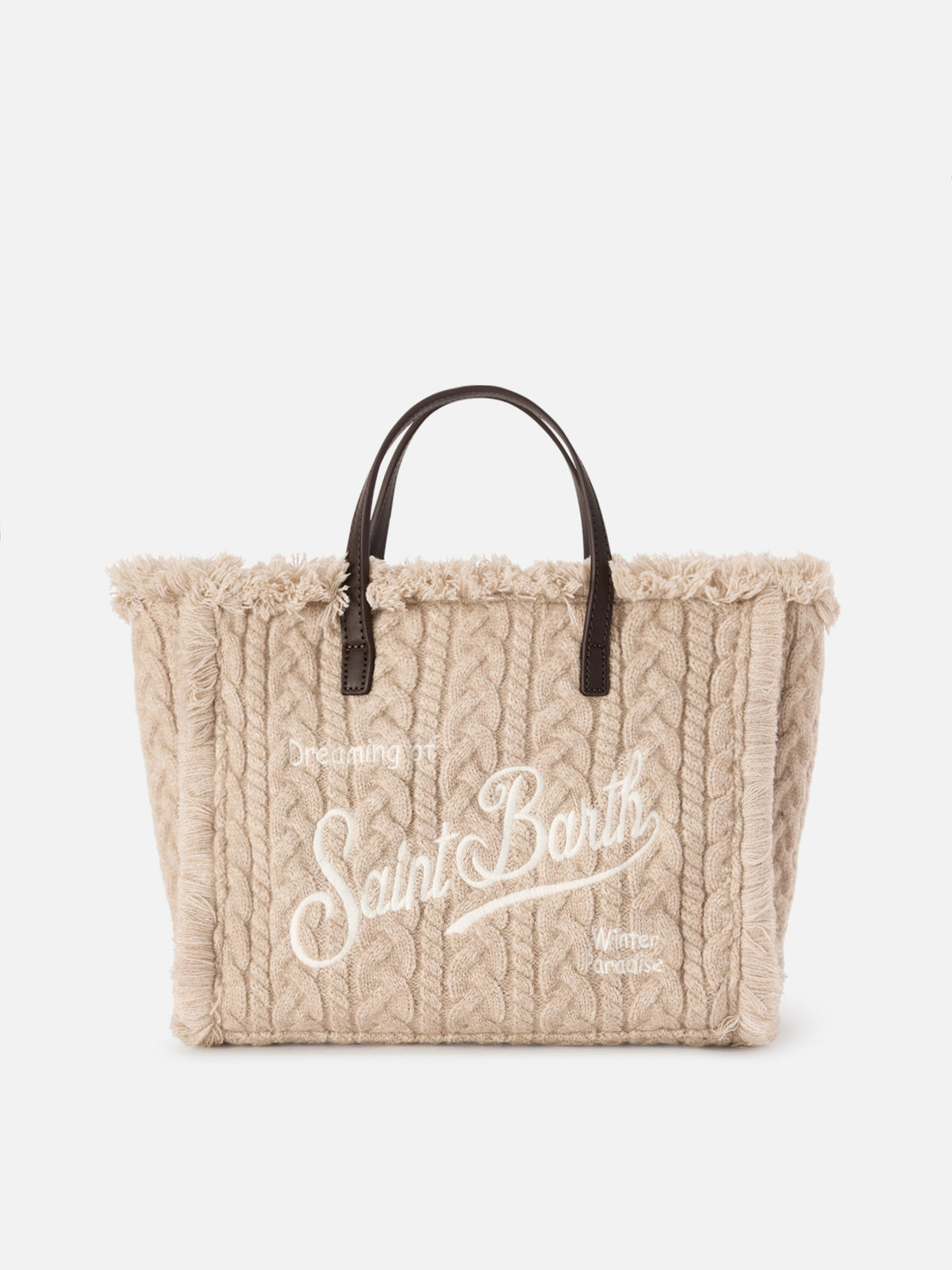 Sac beige Colette avec motif maille torsadée 