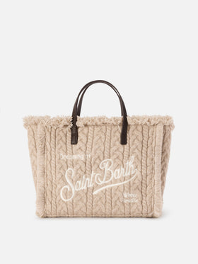 Sac beige Colette avec motif maille torsadée 