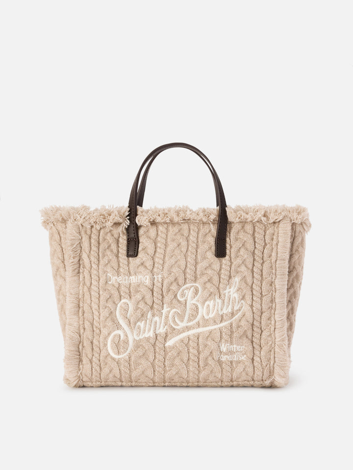 Sac beige Colette avec motif maille torsadée 