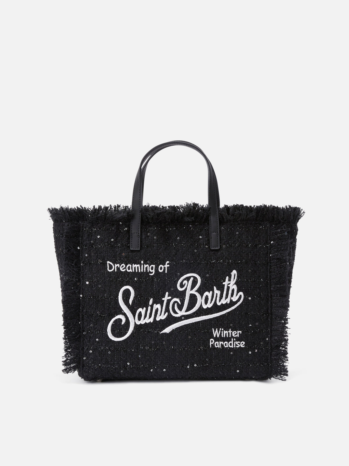 Bolso negro Colette con lentejuelas y bordado del logo 