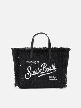 Bolso negro Colette con lentejuelas y bordado del logo 