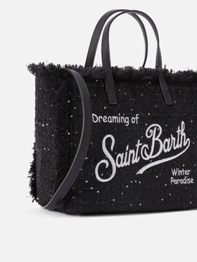 Bolso negro Colette con lentejuelas y bordado del logo 
