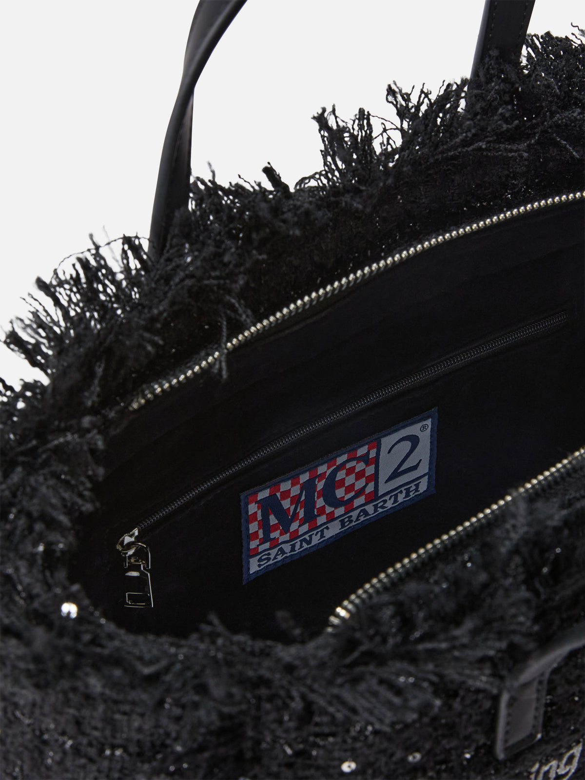 Bolso negro Colette con lentejuelas y bordado del logo 