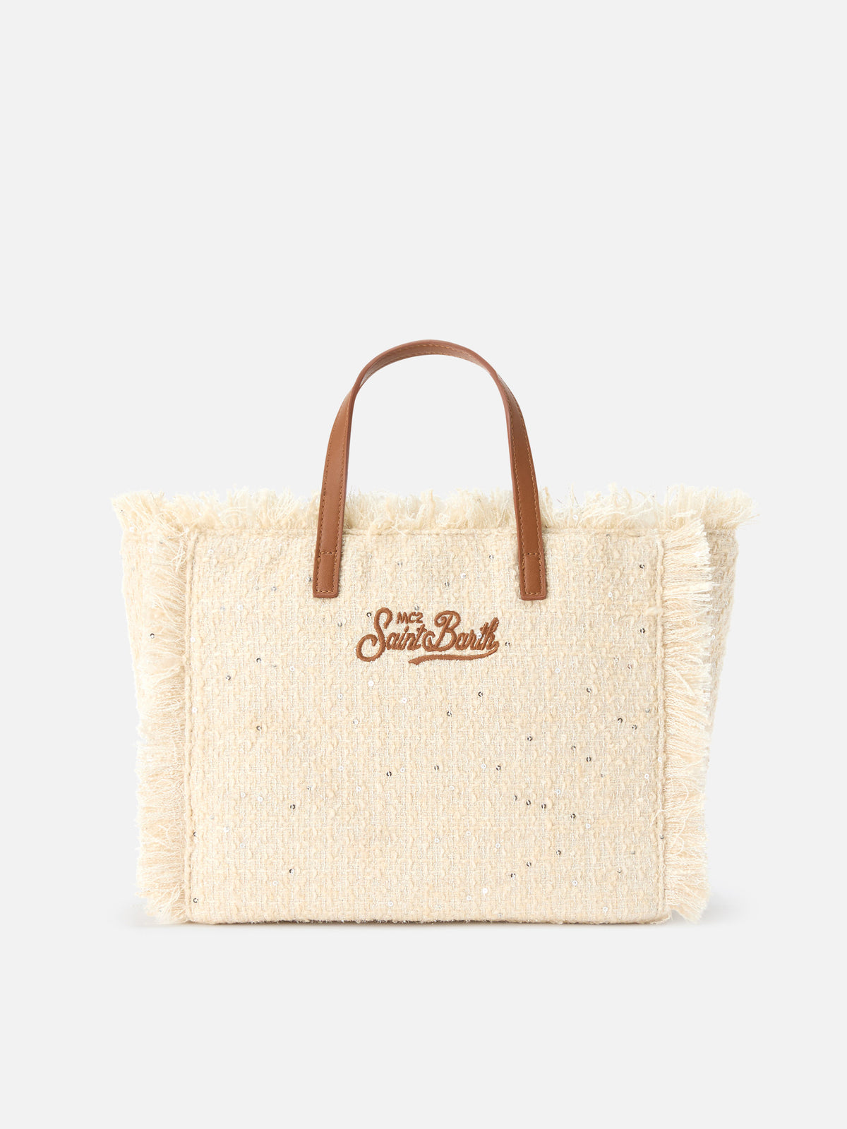Sac Colette beige avec sequins et logo brodé 