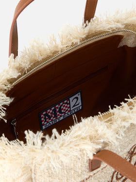 Sac Colette beige avec sequins et logo brodé 