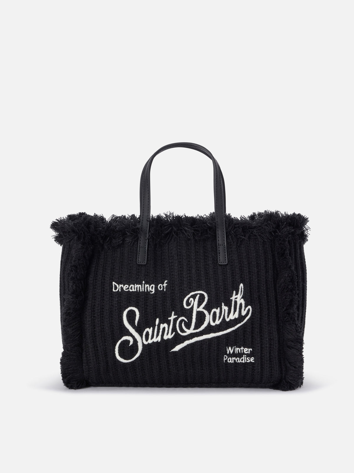 Schwarze Tasche Colette mit geripptem Strickdesign 