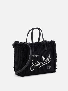 Schwarze Tasche Colette mit geripptem Strickdesign 