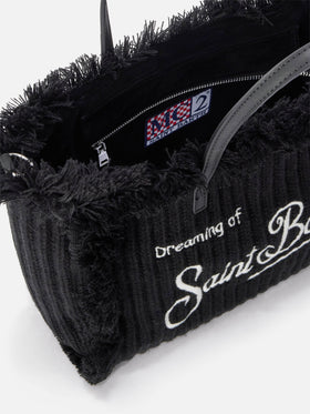 Schwarze Tasche Colette mit geripptem Strickdesign 